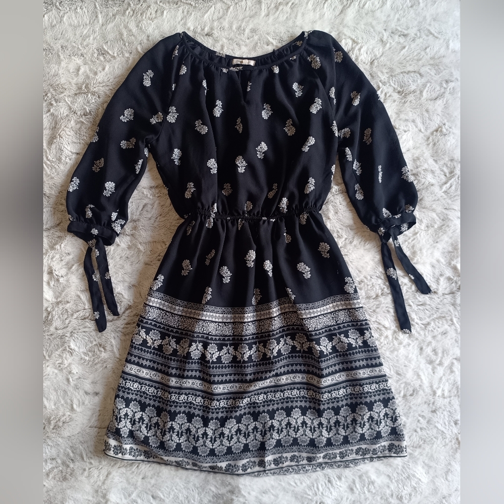 Maurices Black and White Floral Mini Dress